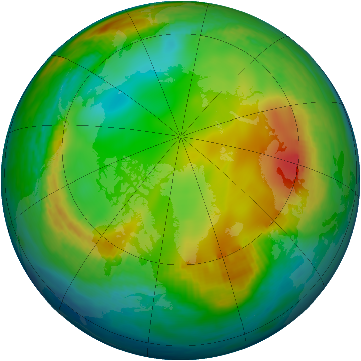 Arctic ozone map for 12 December 1979